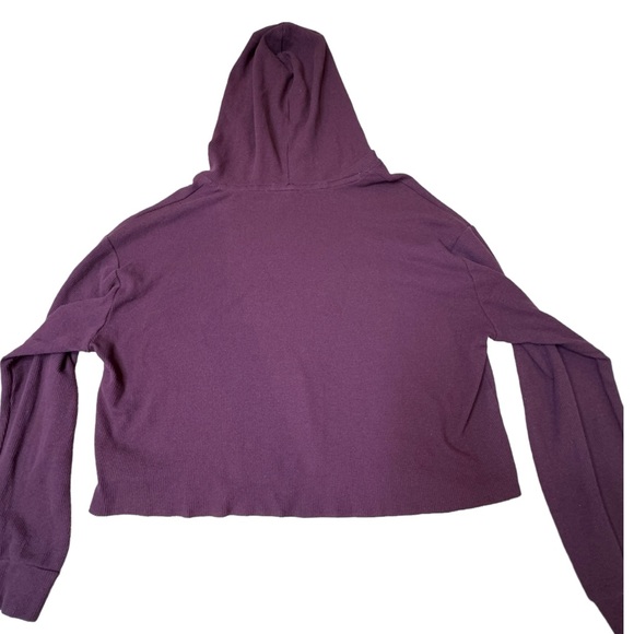 Victoria’s Secret PINK Waffle-Weave Purple Cropped Hoodie Size Large, EUC - Picture 3 of 6